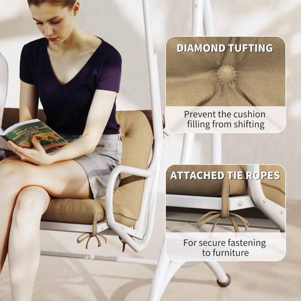 Outsunny Three-Seater Bench Cushion 5