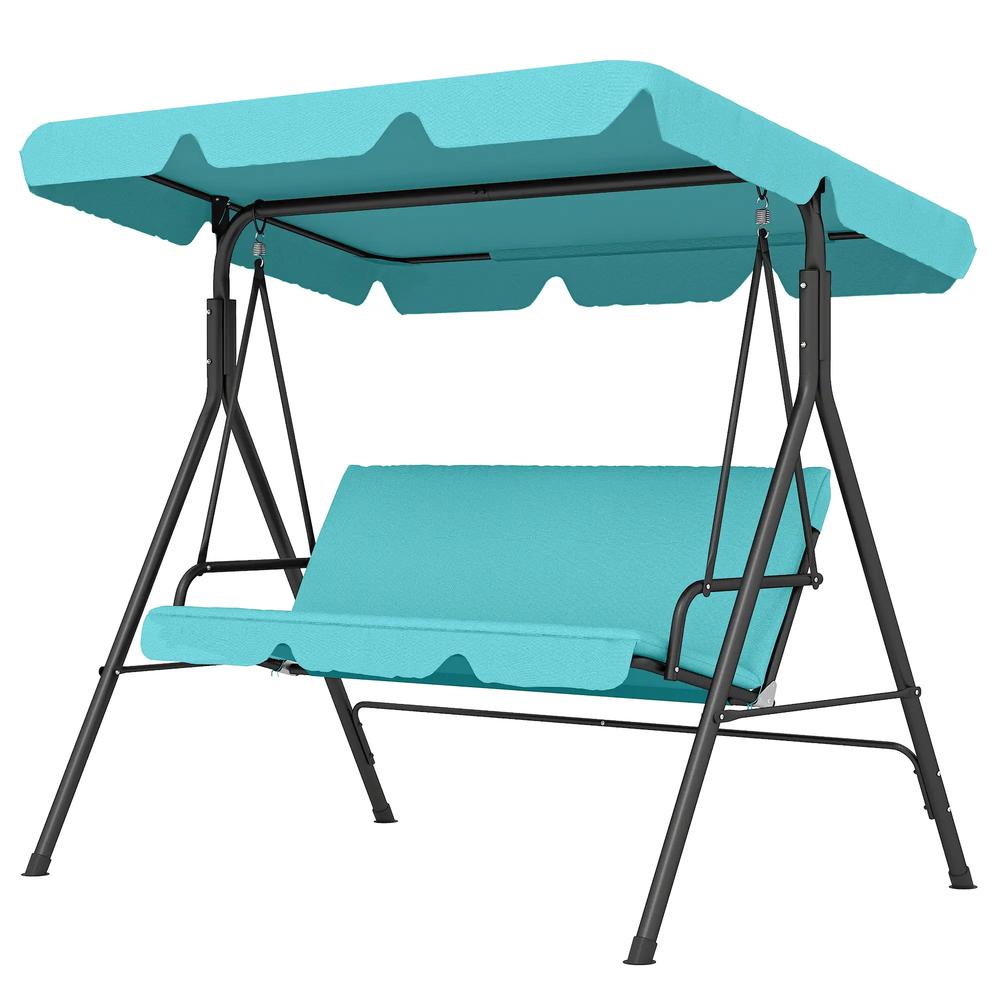 Outsunny Three-Seater Garden Swing Chair, with Adjustable Canopy 10