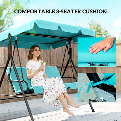 Outsunny Three-Seater Garden Swing Chair, with Adjustable Canopy 6