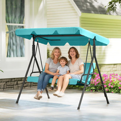 Outsunny Three-Seater Garden Swing Chair, with Adjustable Canopy 8