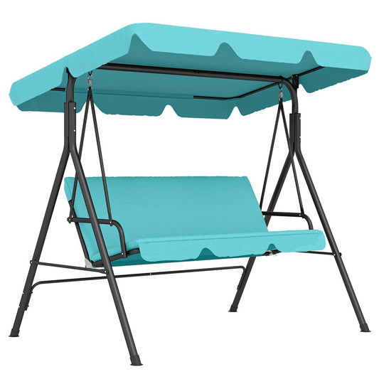 Outsunny Three-Seater Garden Swing Chair, with Adjustable Canopy 