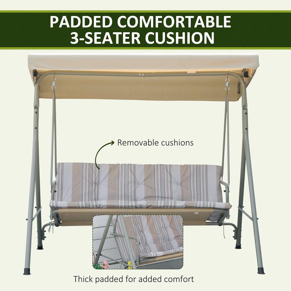 Outsunny Three-Seater Garden Swing Seat 15