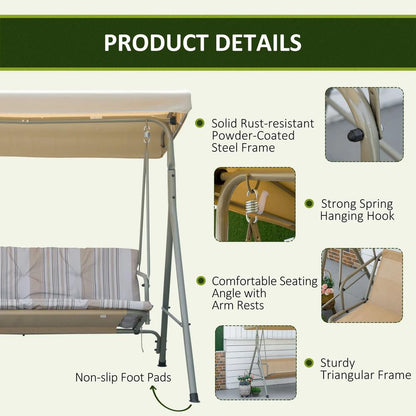 Outsunny Three-Seater Garden Swing Seat 16