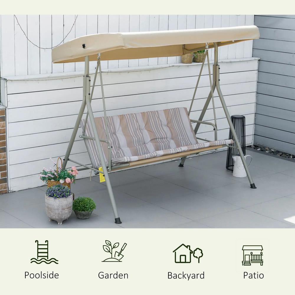 Outsunny Three-Seater Garden Swing Seat 17
