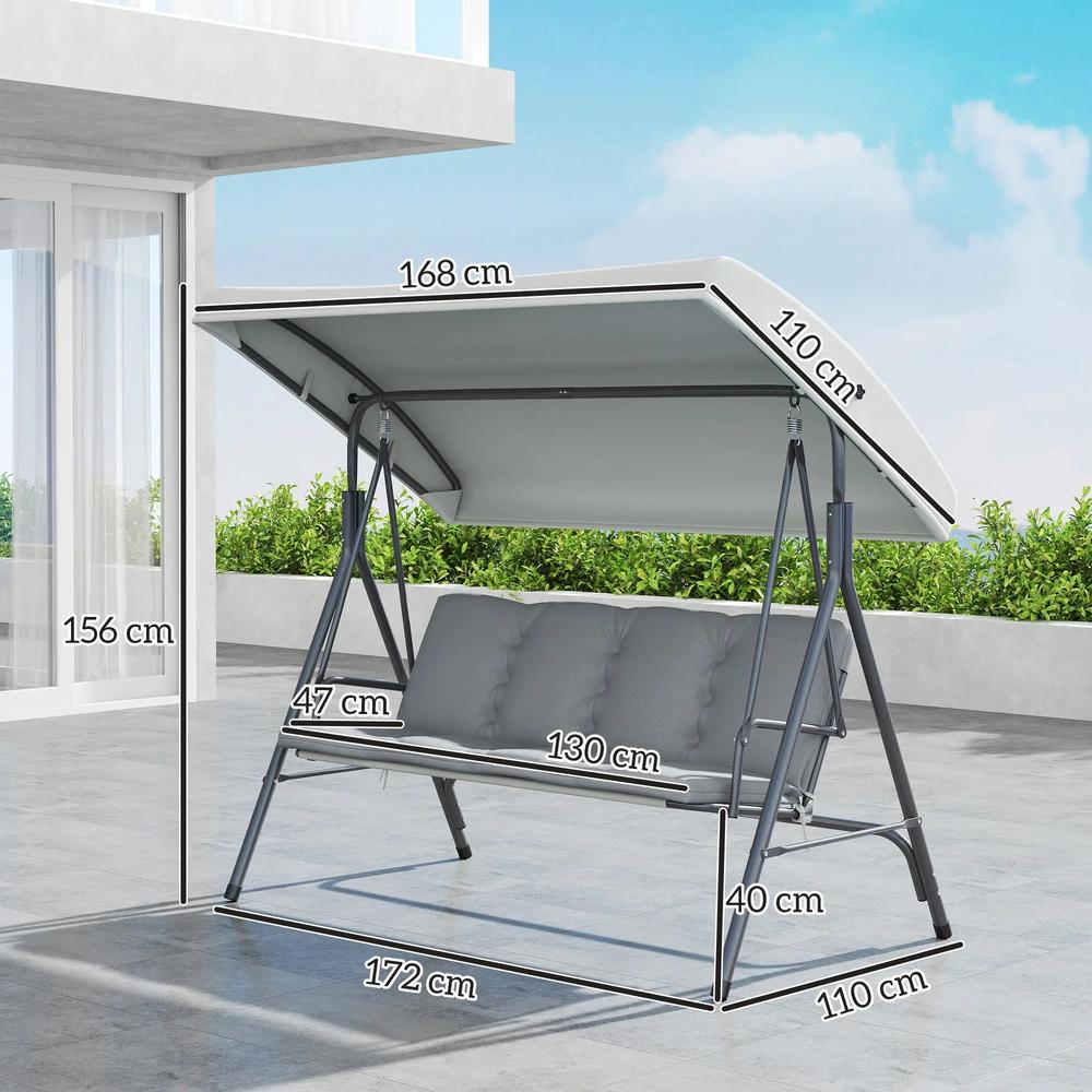 Outsunny Three-Seater Garden Swing Seat 25