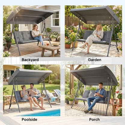Outsunny Three-Seater Garden Swing Seat 6