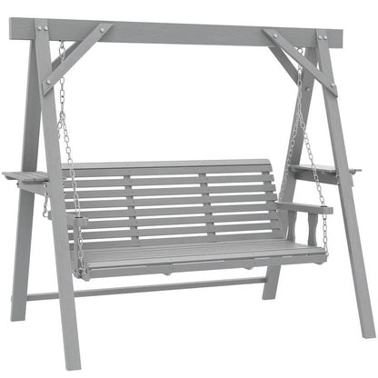 Outsunny Three-Seater Wooden Swing Bench 22