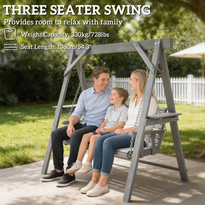 Outsunny Three-Seater Wooden Swing Bench 25