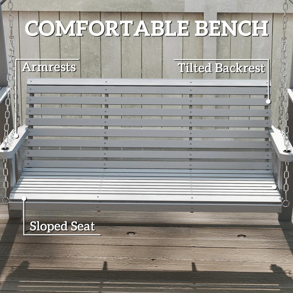 Outsunny Three-Seater Wooden Swing Bench 28