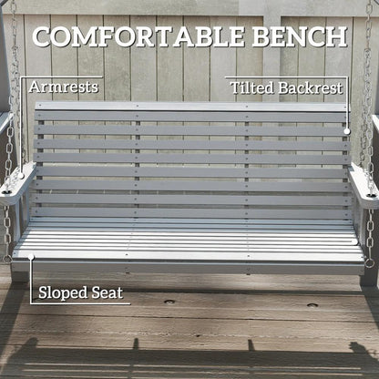Outsunny Three-Seater Wooden Swing Bench 28