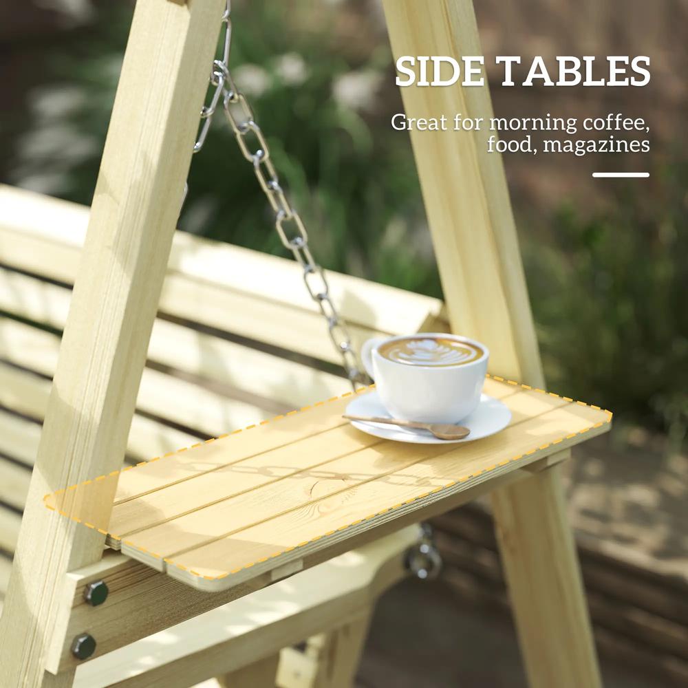 Outsunny Three-Seater Wooden Swing Bench 4