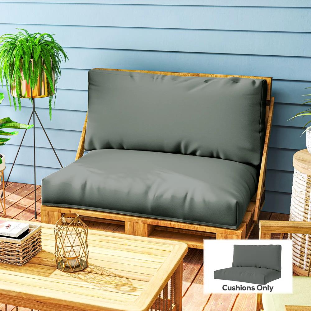 Outsunny Two Piece Seat Pallet and Back Cushions 11