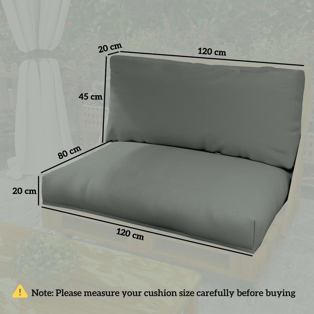 Outsunny Two Piece Seat Pallet and Back Cushions 12