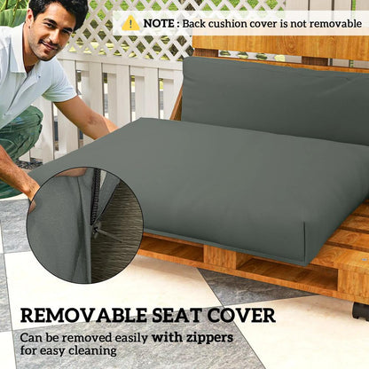 Outsunny Two Piece Seat Pallet and Back Cushions 15