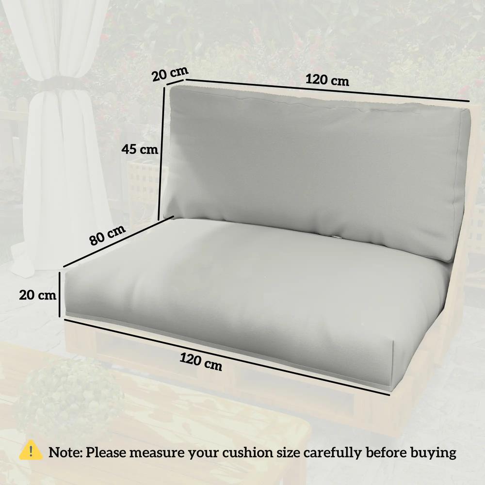 Outsunny Two Piece Seat Pallet and Back Cushions 23