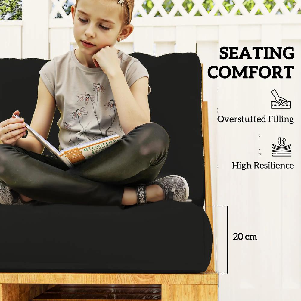 Outsunny Two Piece Seat Pallet and Back Cushions 3