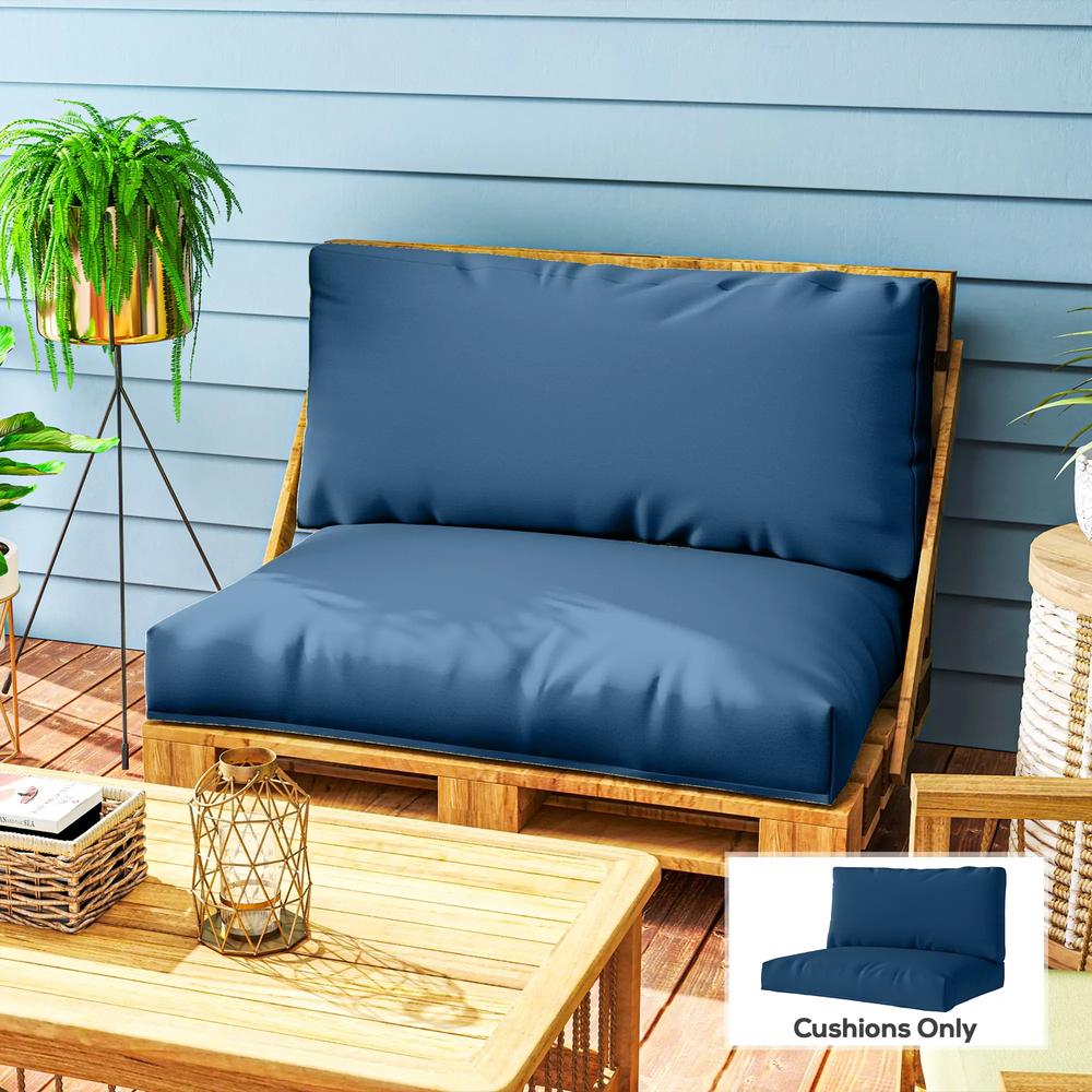 Outsunny Two Piece Seat Pallet and Back Cushions 32