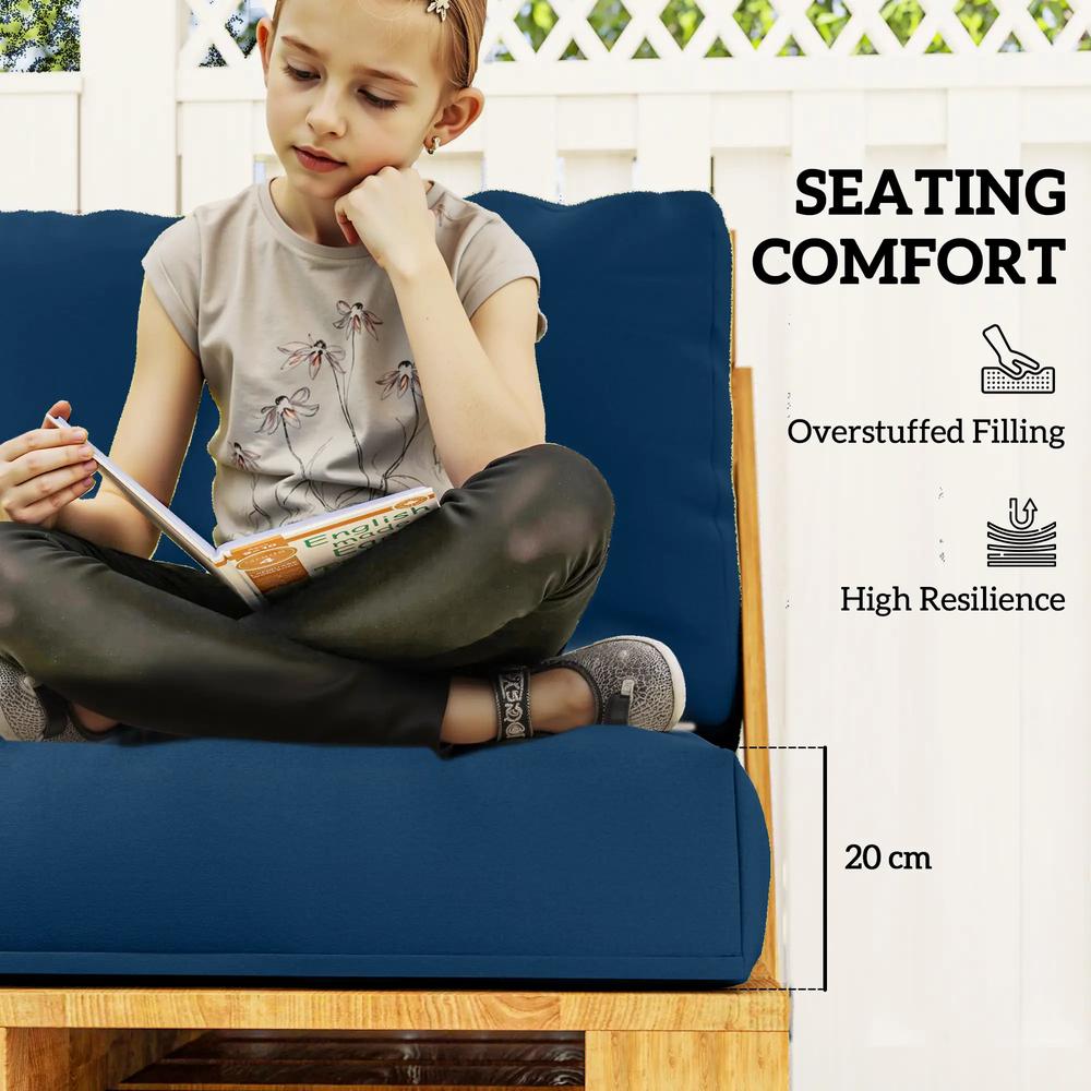 Outsunny Two Piece Seat Pallet and Back Cushions 34