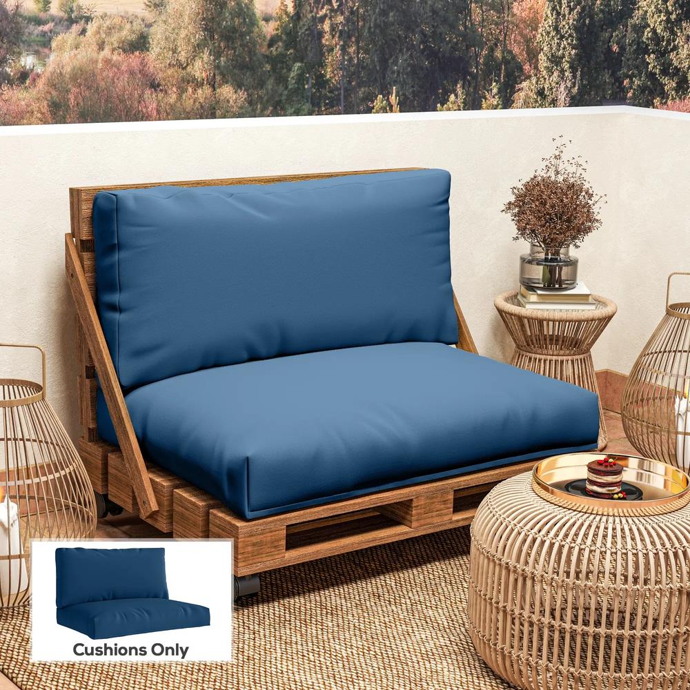 Outsunny Two Piece Seat Pallet and Back Cushions 40