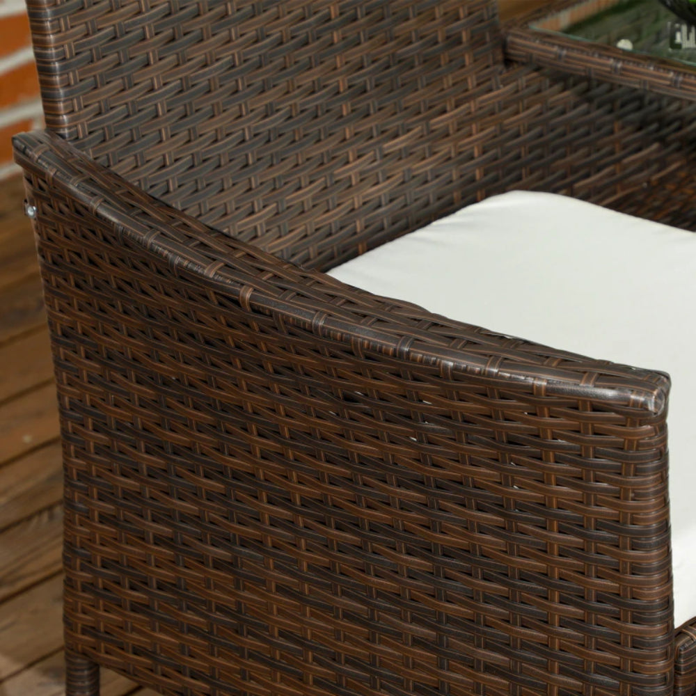 Outsunny Two-Seat Rattan Chair, with Middle Table