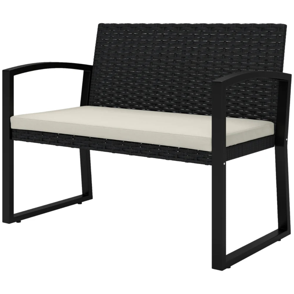 Outsunny Two-Seater Rattan Garden Bench