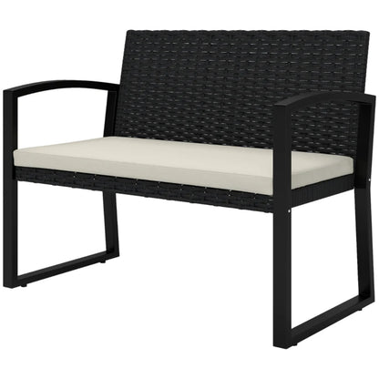 Outsunny Two-Seater Rattan Garden Bench