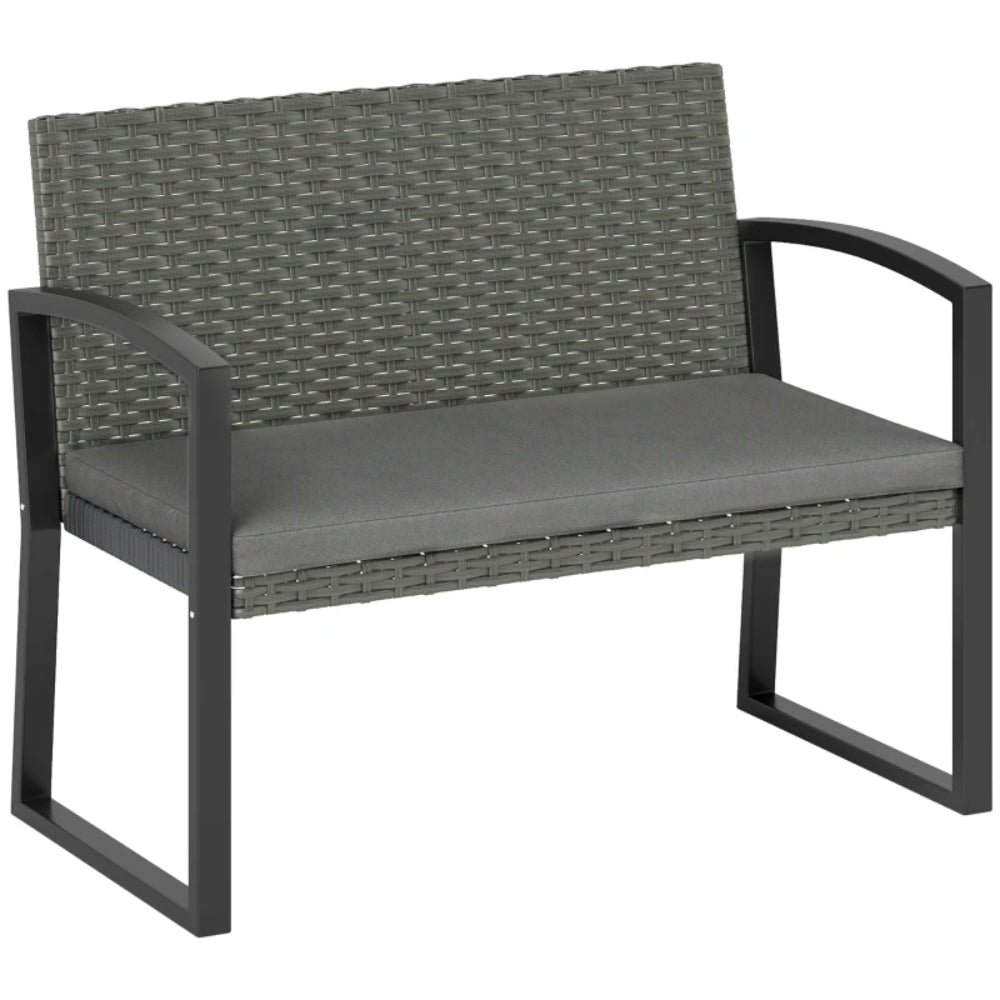 Outsunny Two-Seater Rattan Garden Bench