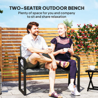 Outsunny Two-Seater Rattan Garden Bench