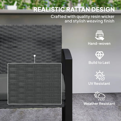Outsunny Two-Seater Rattan Garden Bench