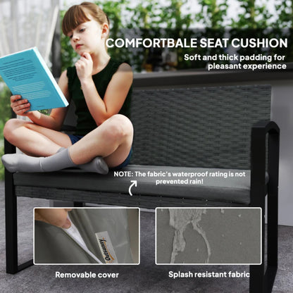 Outsunny Two-Seater Rattan Garden Bench