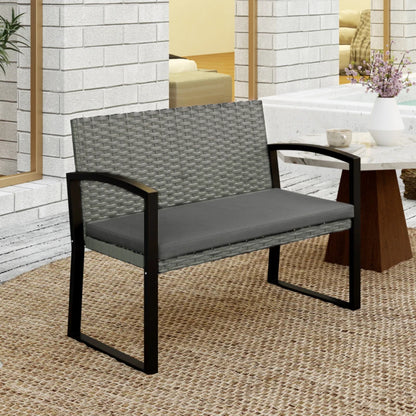 Outsunny Two-Seater Rattan Garden Bench
