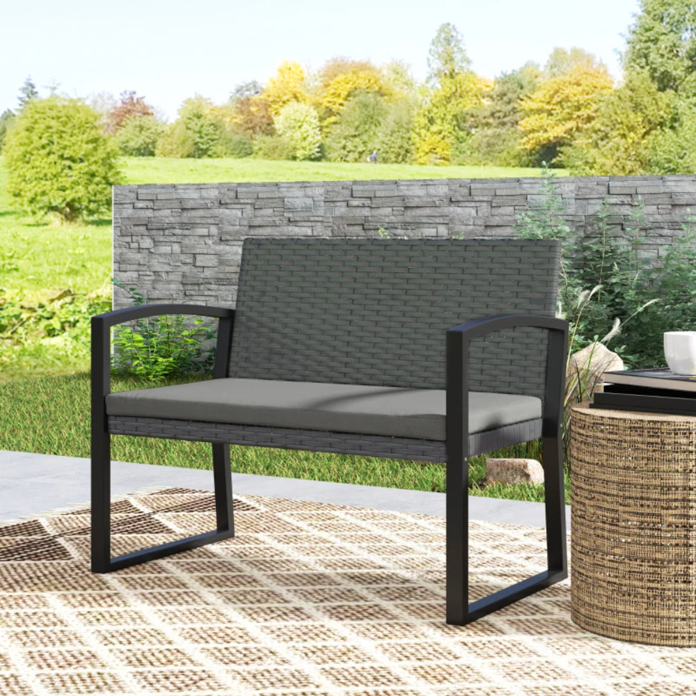Outsunny Two-Seater Rattan Garden Bench