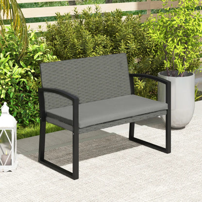Outsunny Two-Seater Rattan Garden Bench