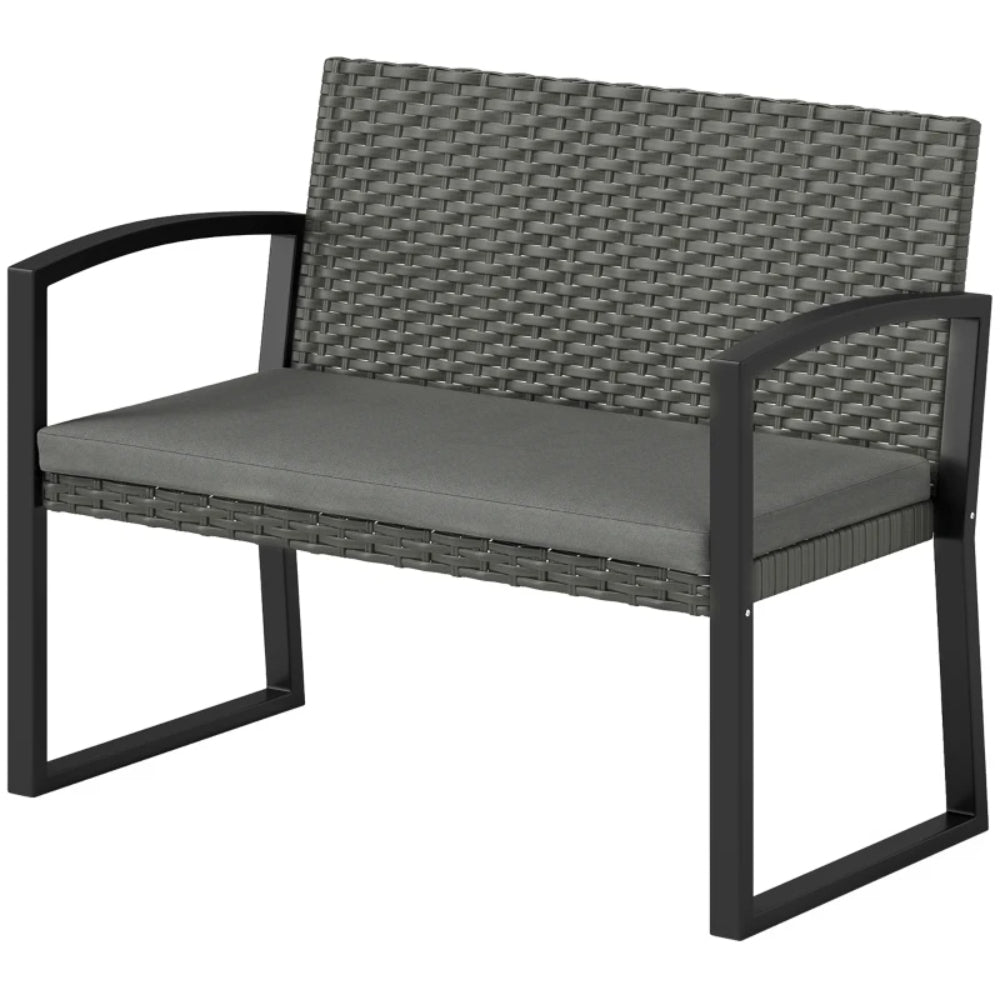 Outsunny Two-Seater Rattan Garden Bench