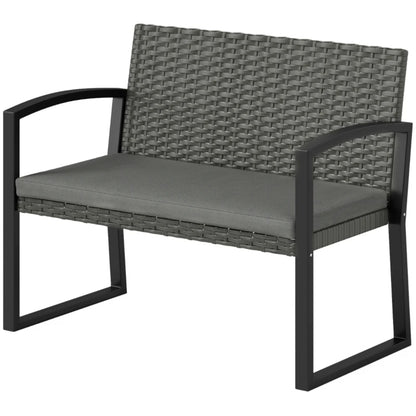 Outsunny Two-Seater Rattan Garden Bench