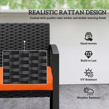 Outsunny Two-Seater Rattan Garden Bench