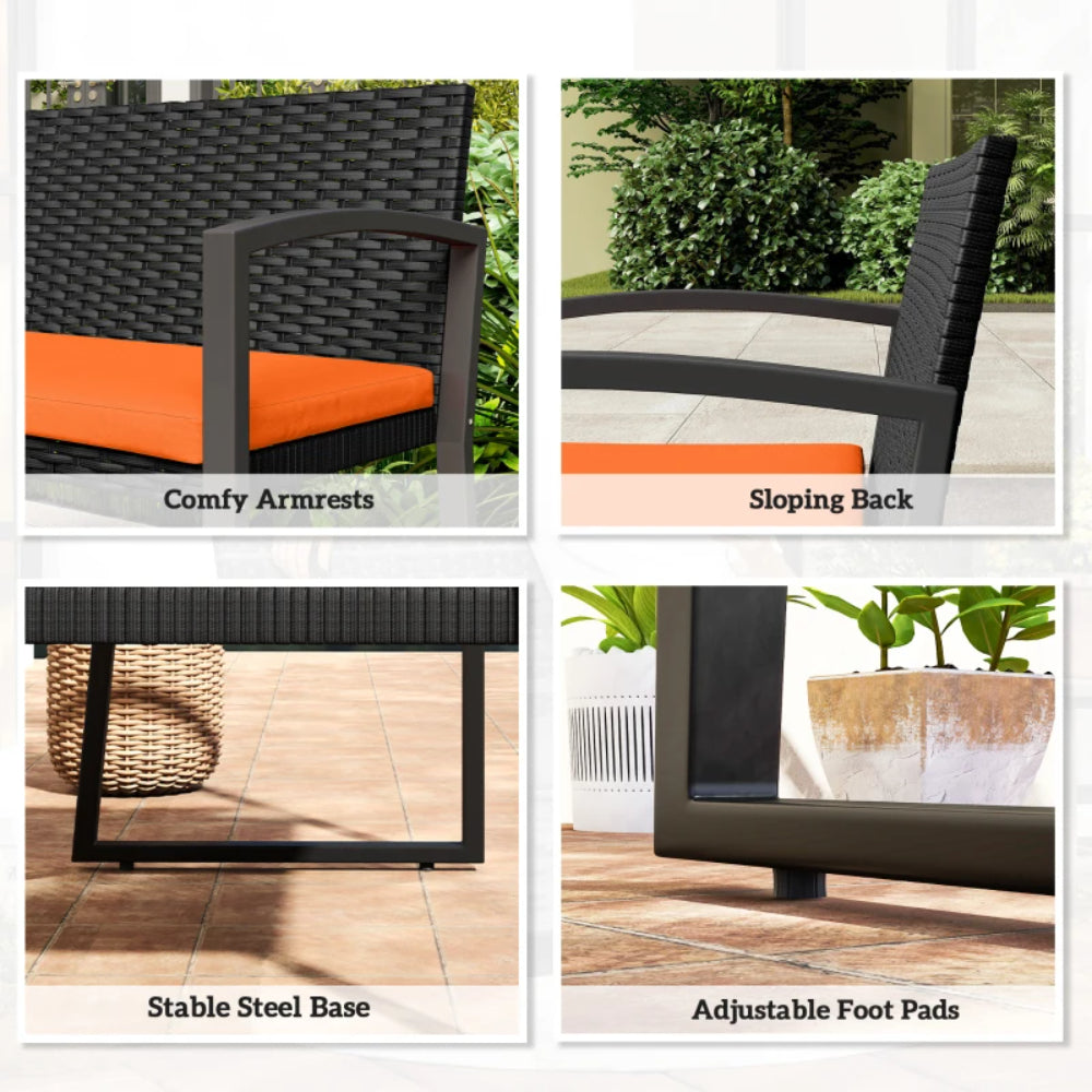 Outsunny Two-Seater Rattan Garden Bench
