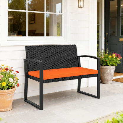 Outsunny Two-Seater Rattan Garden Bench