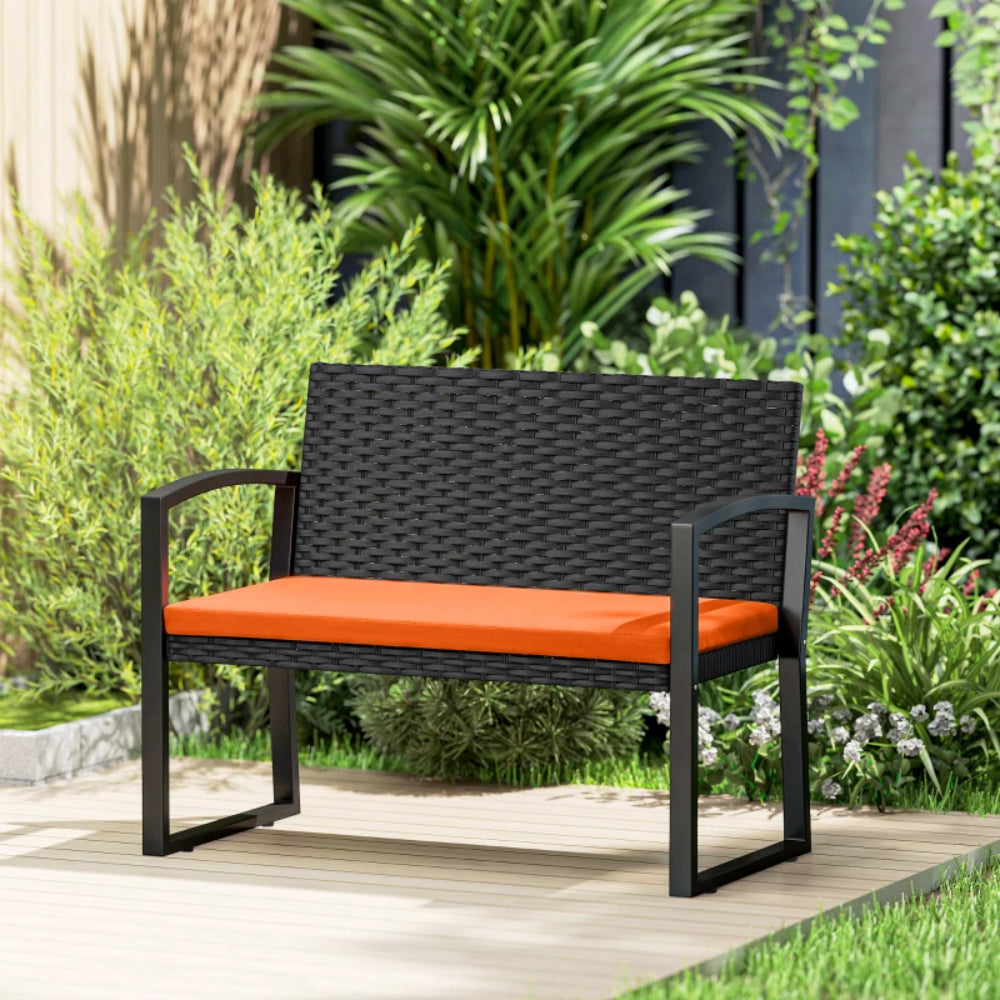 Outsunny Two-Seater Rattan Garden Bench