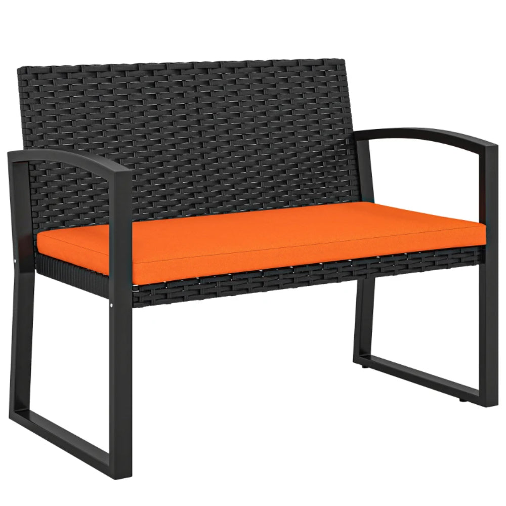 Outsunny Two-Seater Rattan Garden Bench