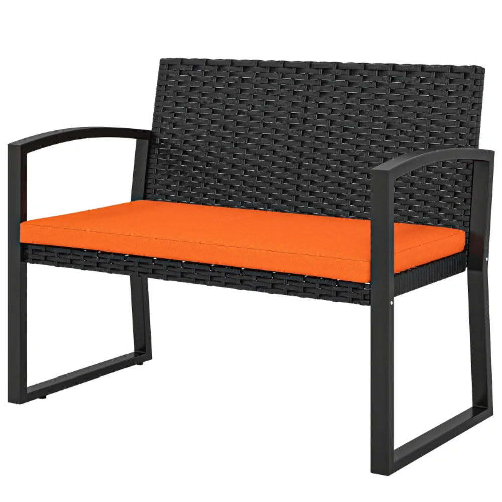 Outsunny Two-Seater Rattan Garden Bench