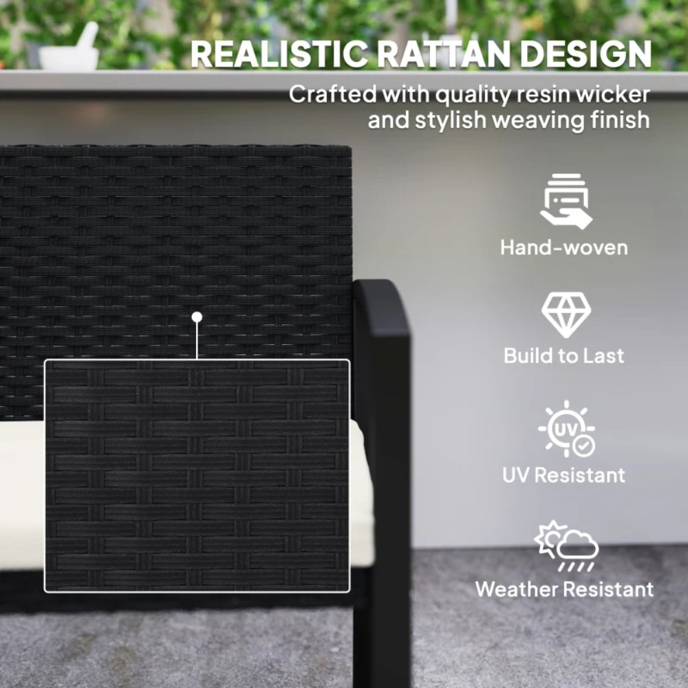 Outsunny Two-Seater Rattan Garden Bench