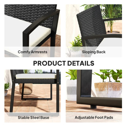 Outsunny Two-Seater Rattan Garden Bench