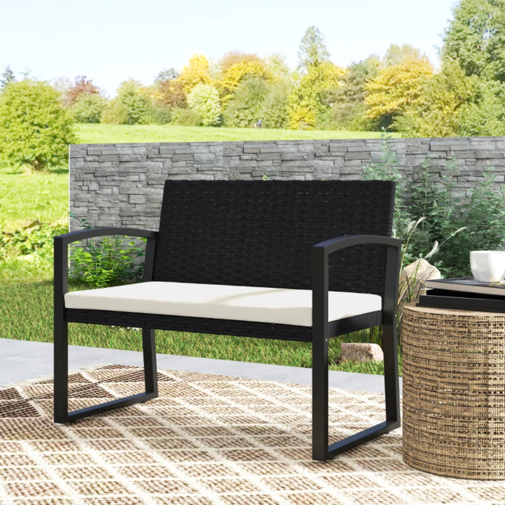 Outsunny Two-Seater Rattan Garden Bench