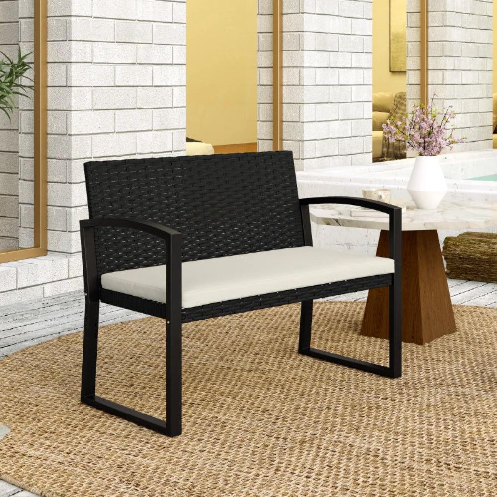 Outsunny Two-Seater Rattan Garden Bench