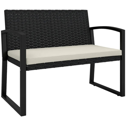 Outsunny Two-Seater Rattan Garden Bench