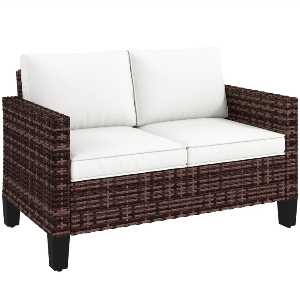 Outsunny Two-Seater Rattan Outdoor Sofa