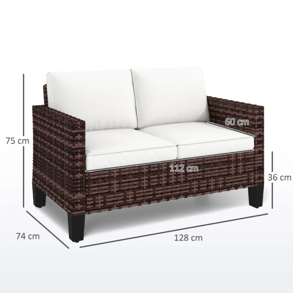 Outsunny Two-Seater Rattan Outdoor Sofa