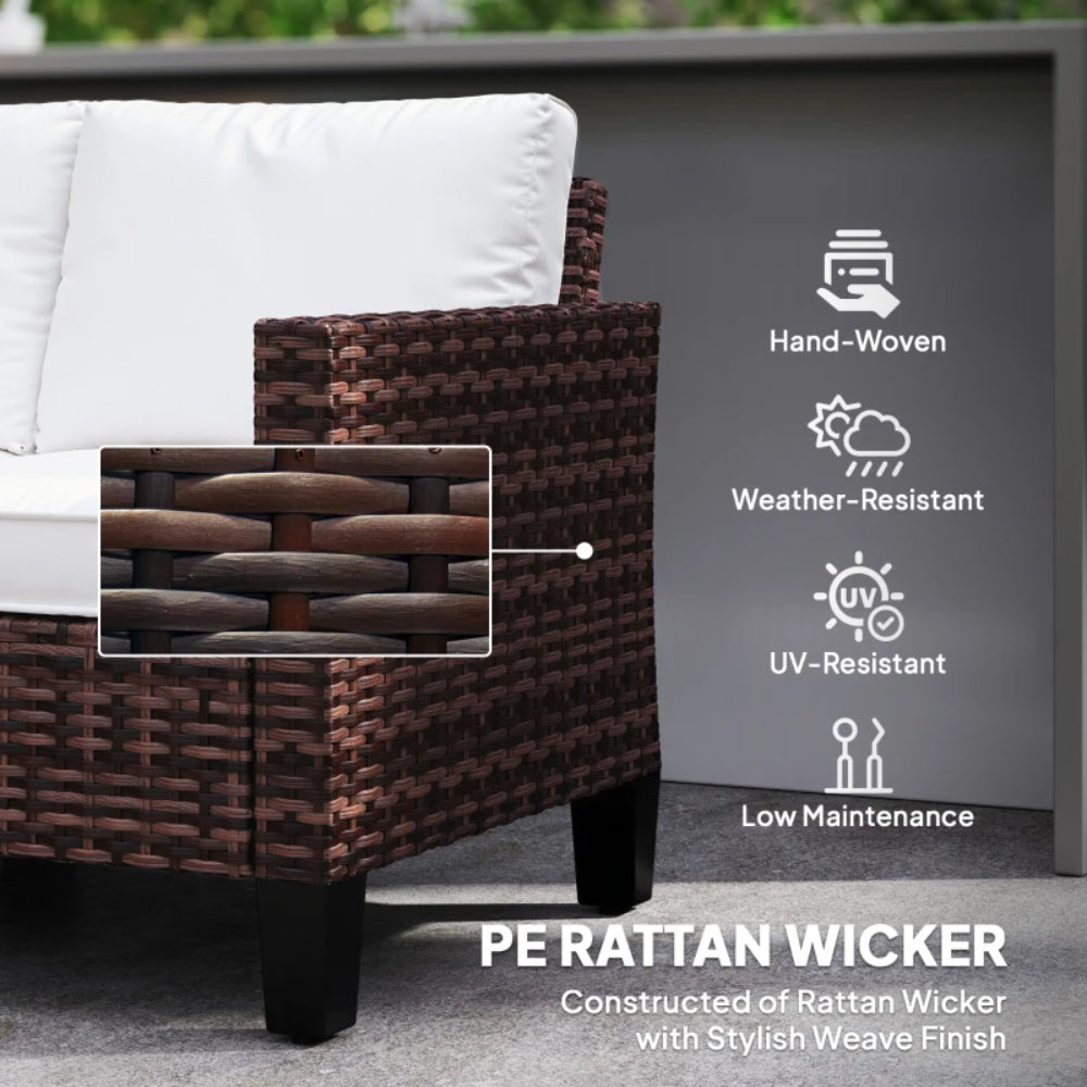 Outsunny Two-Seater Rattan Outdoor Sofa