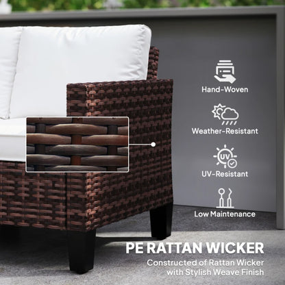 Outsunny Two-Seater Rattan Outdoor Sofa